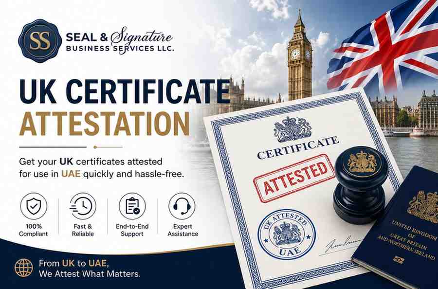 Uk Certificate attestation services in UAE by Seal and signature